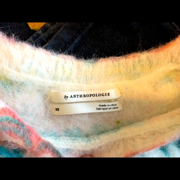 Anthropologie Tops | Anthropologie Marbled Sweater Tee | Color: White | Size: Xs | Lestafford's Closet